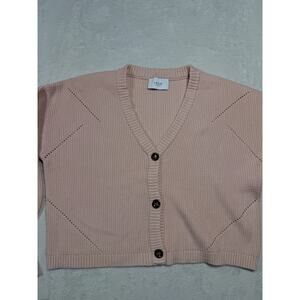 LÉGOE Heritage Cotton Knit Cardigan Size 1 Peach Pink Coquette Coastal Prep